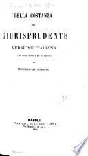 Della costanza del giurisprudente