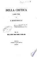 Della critica libri tre