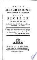 Della Descrizione Geografica E Politica Delle Sicilie