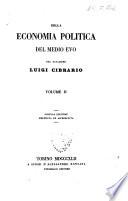 Della economia politica del Medio Evo
