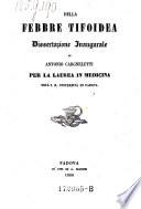 Della febbre tifoidea