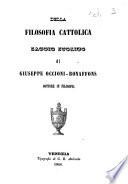 Della Filosofia Cattolica saggio storico