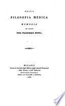 Della filosofia medica, memoria