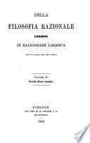 Della filosofia razionale