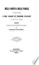 Della fortuna delle parole de Giuseppe Manno e del Saggio su'sinonimi italiani di Giuseppe Grassi