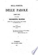 Della fortuna delle parole libri due di Giuseppe Manno