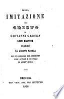 Della imitazione di Cristo