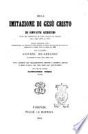 Della imitazione di Gesù Cristo [a cura] di Giovanni Gersenio