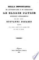 Della importenza di conservare e di crescere le glorie patrie