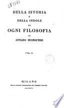 Della istoria e della indole di ogni filosofia di Appiano Buonafede