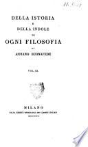 *Della istoria e della indole di ogni filosofia