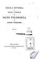 Della istoria e della indole di ogni filosofia