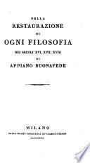 Della istoria e della indole di ogni filosofia