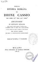 Della Istoria Romana Di Dione Cassio