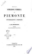Della istruzione pubblica in Piemonte considerazioni e proposte