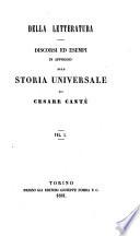 Della Letteratura, discorsi ed esempi