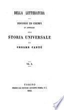 Della Letteratura, discorsi ed esempi