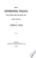 Della letteratura italiana nella seconda metà del secolo XVIII
