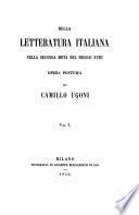 Della letteratura italiana nella seconda metà del secolo XVIII
