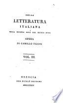 Della letteratura Italiana nella secondo metà del secolo XVIII