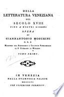 Della letteratura veneziana del secolo XVII fino a' nostri giorni