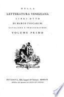 Della letteratura Veneziana libri VIII