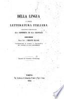 Della lingua e della letteratura italiana considerate relativamente alla indipendenza ed alla nazionalità: discorso