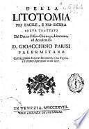 Della litotomia piu' facile, e piu' sicura