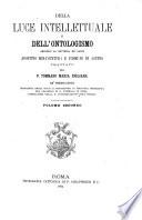 Della luce intellettuale e dell'ontologismo secondo la dottrina de' santi Agostino, Bonaventura e Tommaso di Aquino