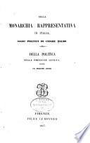 Della monarchia rappresentativa in Italia, saggi politici
