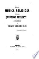 Della musica religiosa e delle questioni inerenti discorso