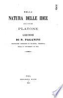 Della natura delle idee secondo Platone lezione di P. Paganini