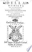 Della Nobilta et eccellezna delle donne, dalla lingua francese nella italiana tradotte (da Angelo Cocci) Con una oratione di Alessandro Piccolomini in lode delle medesime