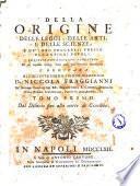 Della origine delle leggi, delle arti, e delle scienze, e de' loro progressi presso gli antichi popoli[Goguet]