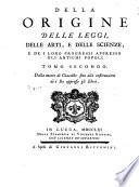Della origine delle leggi