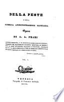 Della Peste e della pubblica Amministrazione Sannitaria