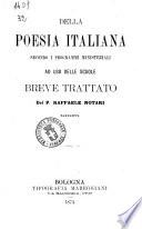 Della Poesia italiana secondo i programmi ministeriali ad uso delle scuole del p. Raffaele Notari barnabita
