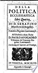 Della Politica ecclesiastica libri quattro