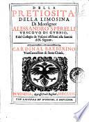 Della pretiosita della limosina di monsignor Alessandro Sperelli vescovo di Gubbio, e del collegio dei vescoui assistenti alla santita di N. Signore ..