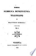 Della pubblica beneficenza. Trattato di Matteo Osboli