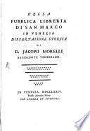 Della publica Libreria di San Marco in Venezia