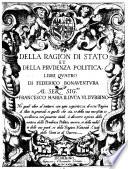 Della ragion di Stato et della prudenza politica, libri quatro