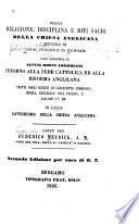 Della religione, disciplina e riti sacri della chiesa anglicana