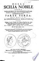 Della Sicilia nobile opera di Francesco Maria Emanuele e Gaetani marchese di Villa Bianca ..