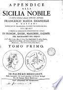 Della Sicilia nobile. [With] Appendice