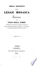 Della socialita della Legge Mosaica