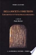 Della società come testo