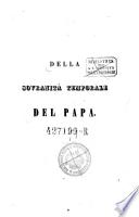 Della Sovranita Temporale Del Papa