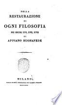 Della storia e della indole di ogni filosofia