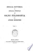 Della storia e della indole di ogni filosofia